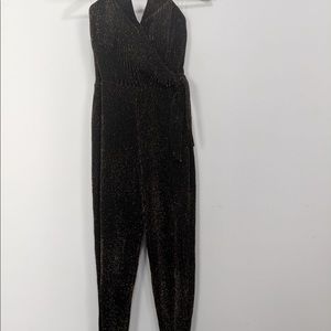 Black and silver shimmer jumpsuit